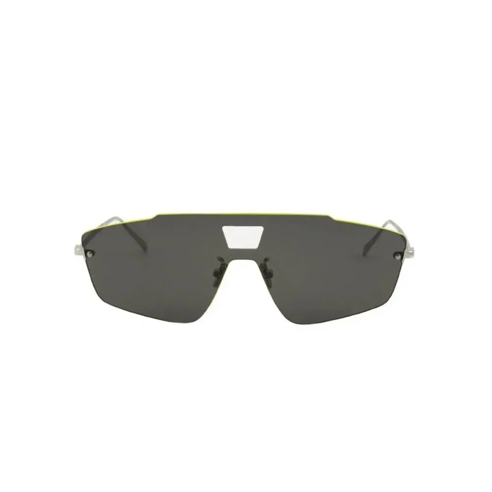 New Berluti BL40019U 16D Aviator Shield Sunglasses in Grey Authentic